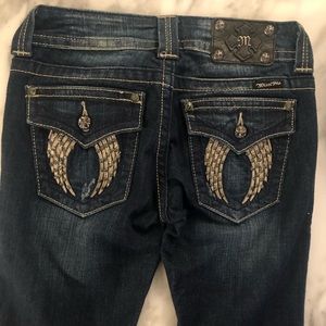 Miss Me Bootcut Jeans Angel Wing Design
